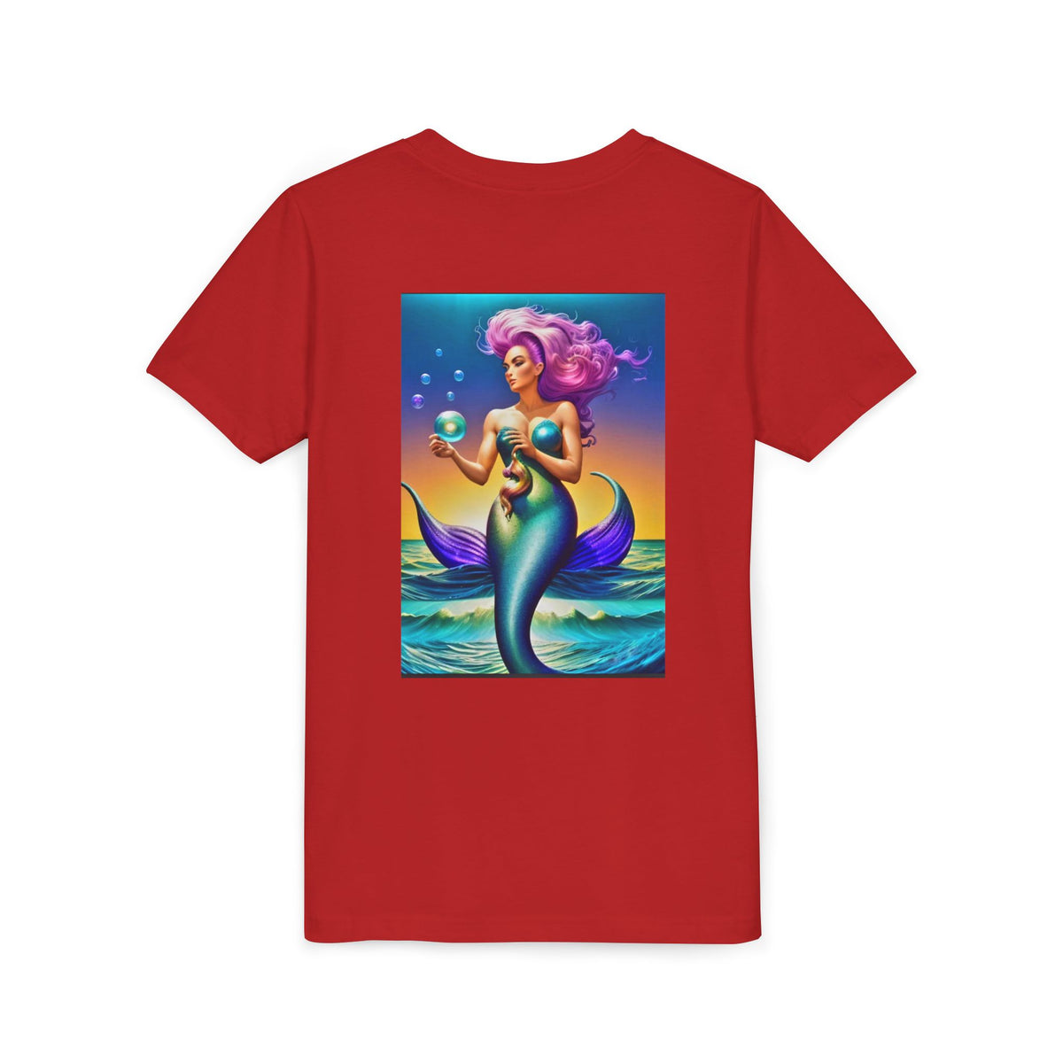 Youth Mermaid Tee — Colorful Fantasy Mermaid Graphic Shirt for Kids