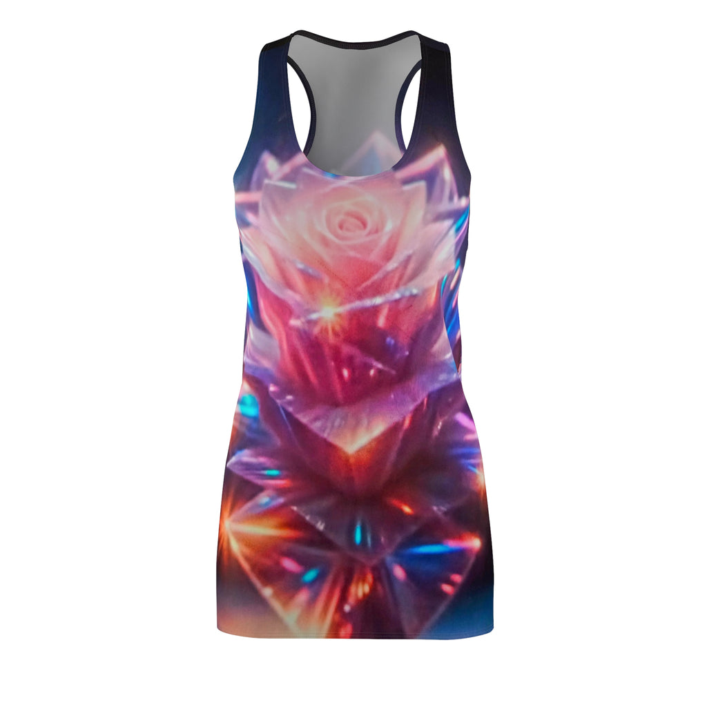 Racerback Dress — Neon Rose Prism All-Over Print
