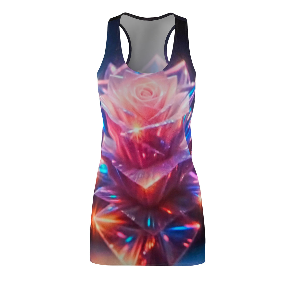Racerback Dress — Neon Rose Prism All-Over Print
