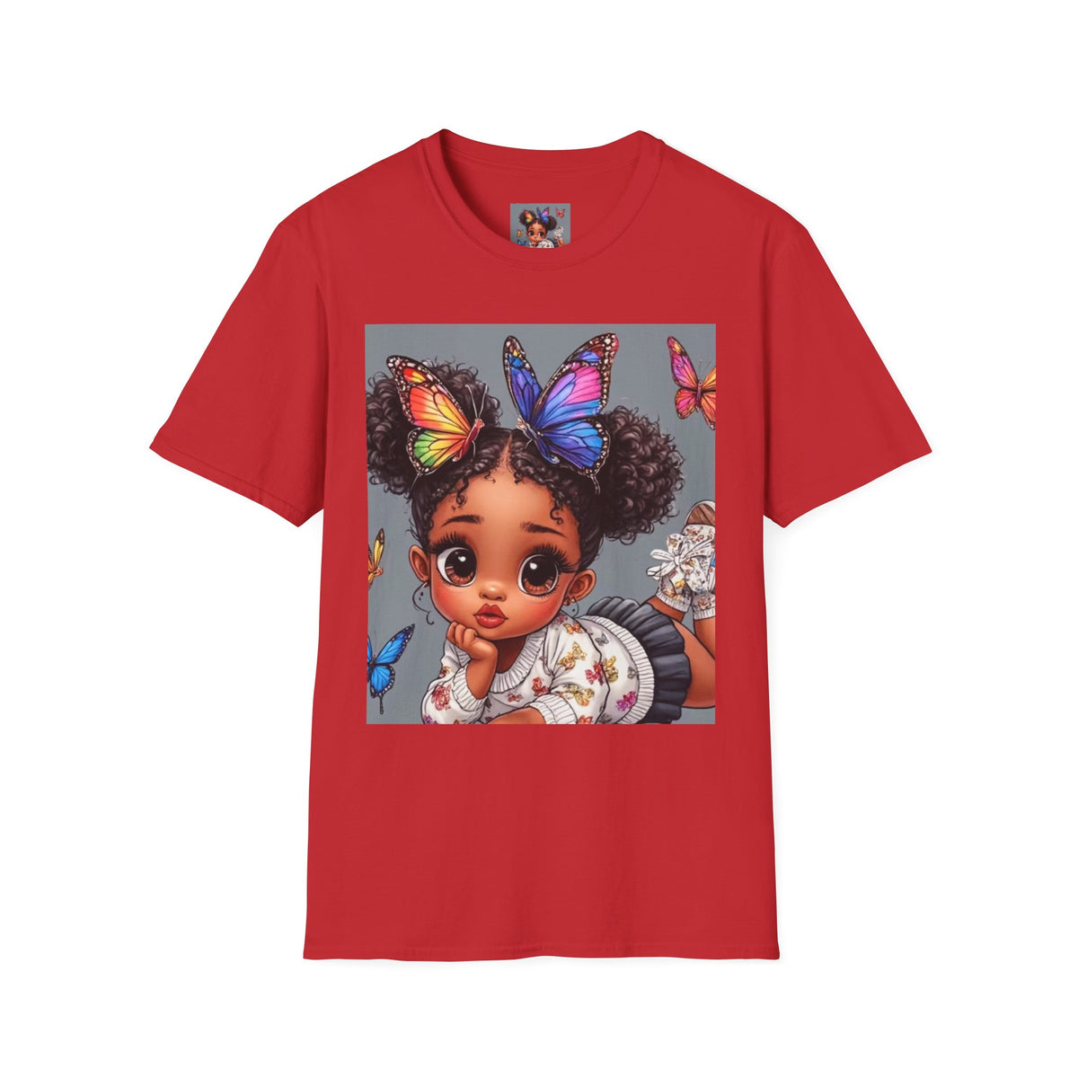 Butterfly Crown T‑Shirt — Cute Little Girl Illustration Tee