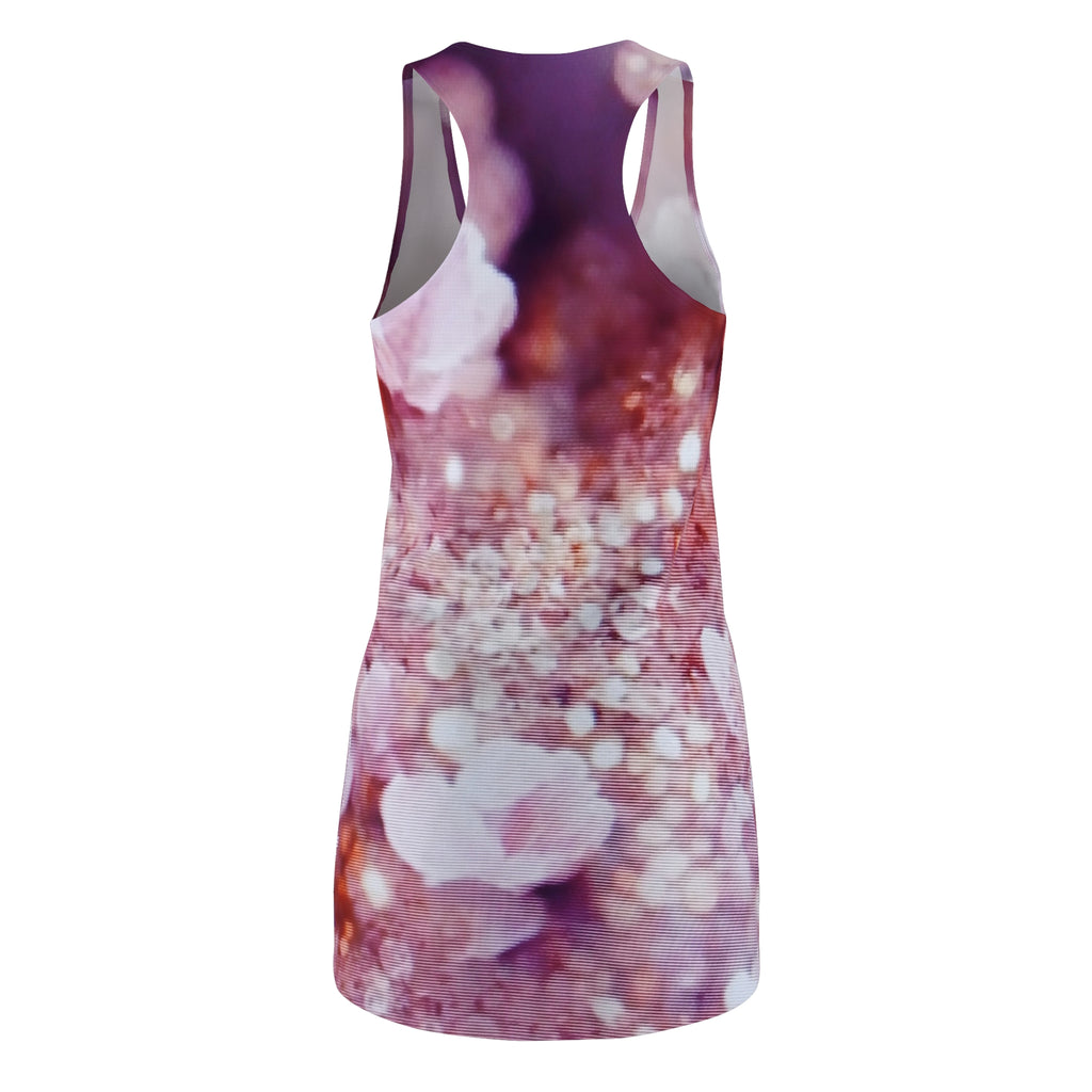 Racerback Dress - Blush Sparkle Floral All-Over Print