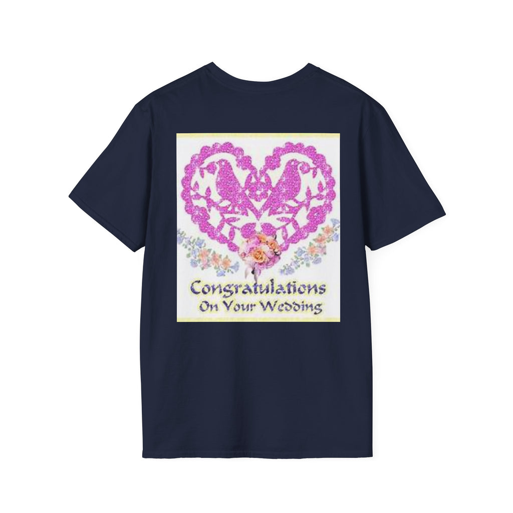 Wedding Congratulations T-Shirt — Pink Glitter Heart Design
