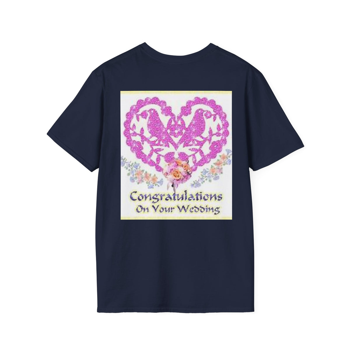 Wedding Congratulations T-Shirt — Pink Glitter Heart Design
