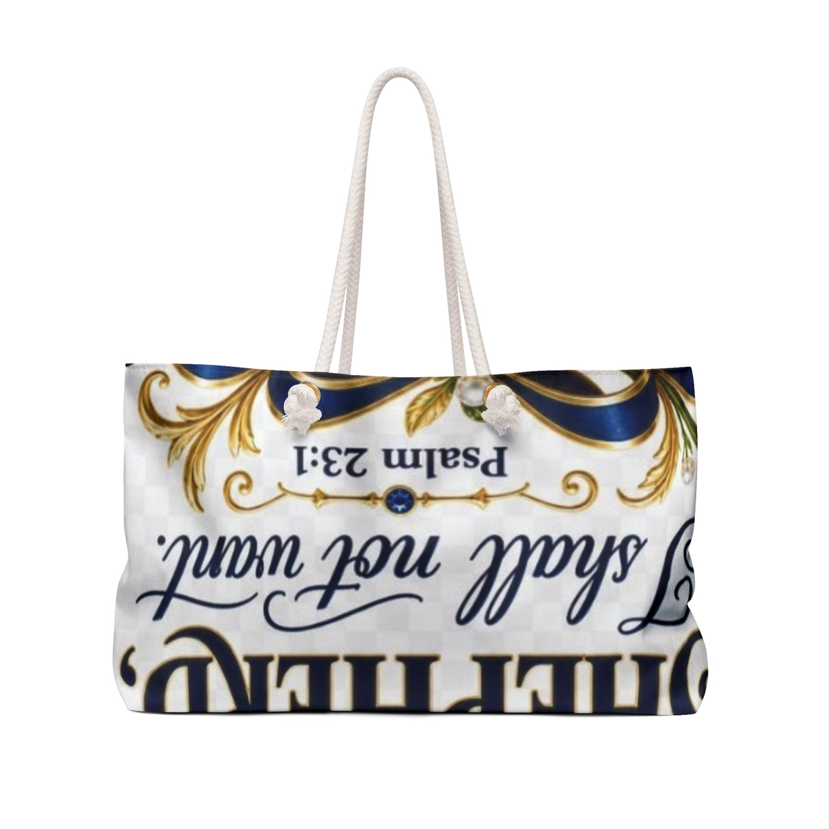 Religious Floral Weekender Bag — 'Lord' Psalm 23:1 Inspirational Travel Tote
