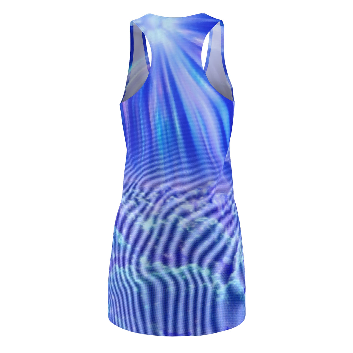 Racerback Dress – Blue Aurora Cloudscape All-Over Print