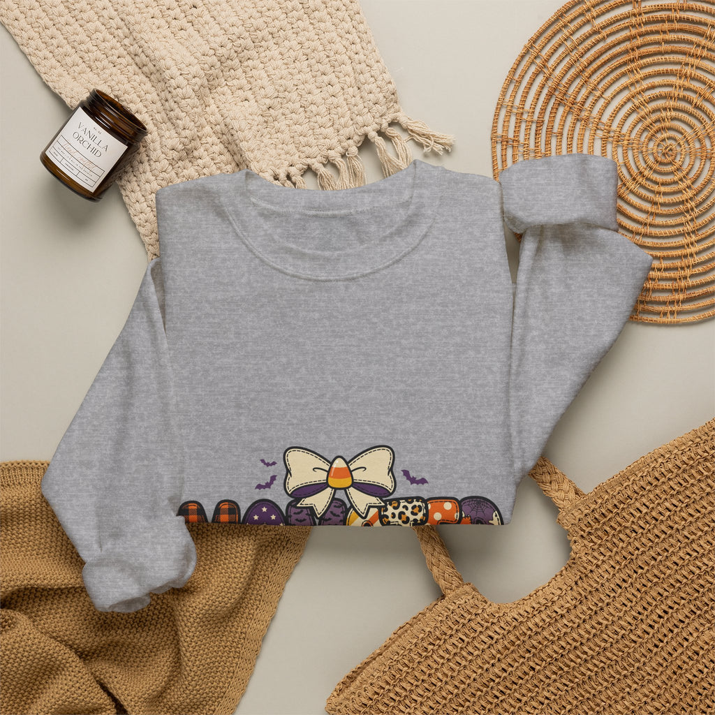 Momster Halloween Mom Sweatshirt | Cute Gothic Pumpkin Plaid Lettering