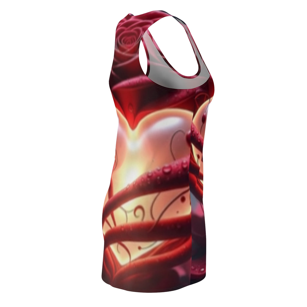 Heart Rose Racerback Dress - Valentine’s All-Over Print