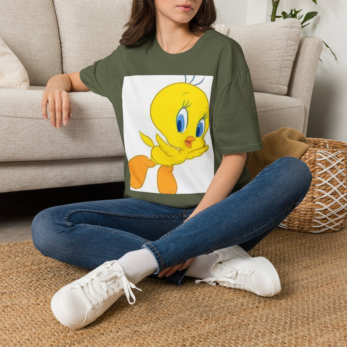 Cartoon Yellow Bird T-Shirt — Cute Tweety Graphic Tee
