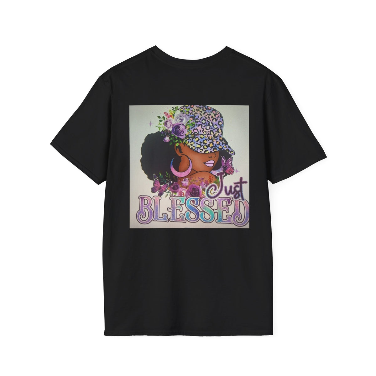 Just Blessed Afro Floral Tee