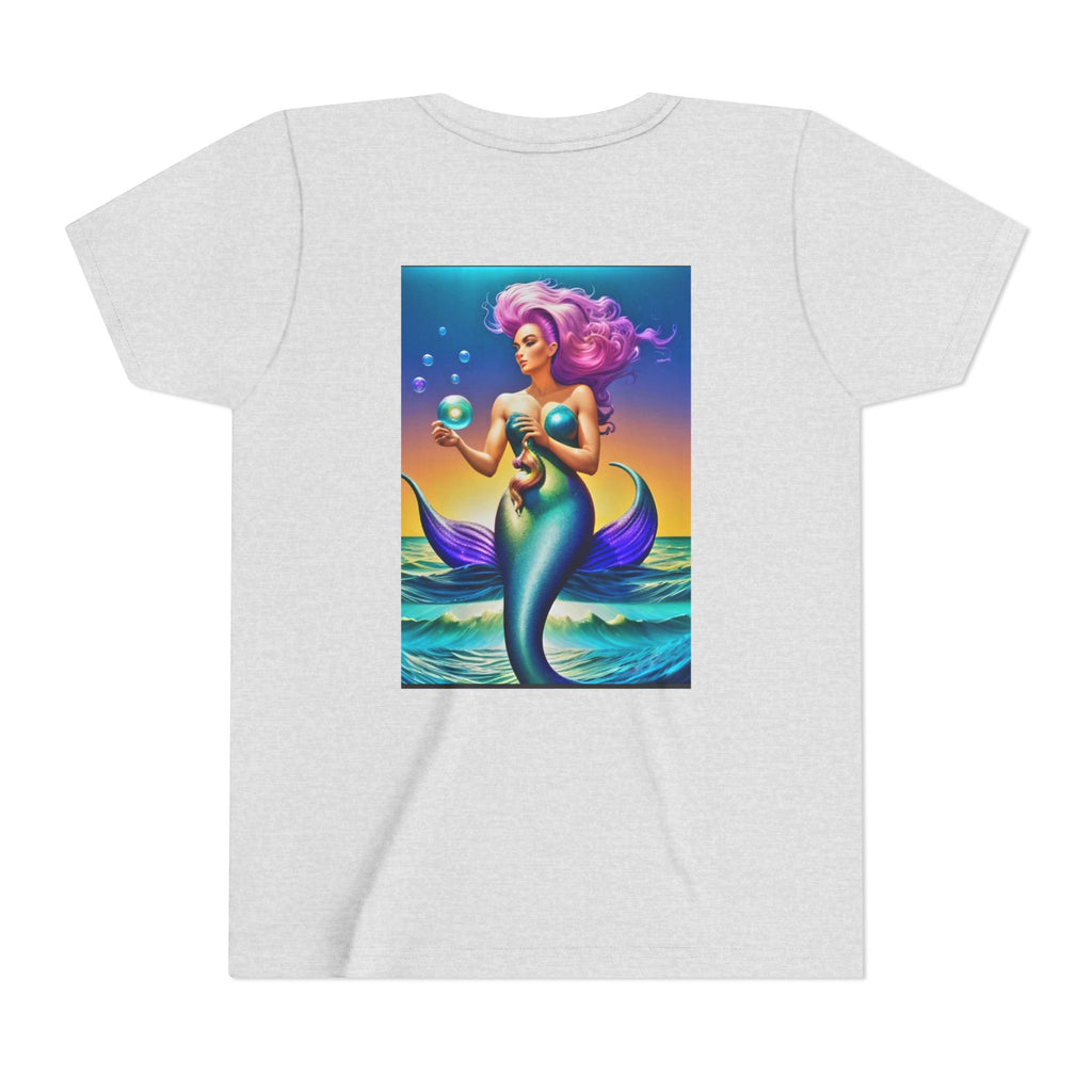 Youth Mermaid Tee — Colorful Fantasy Mermaid Graphic Shirt for Kids