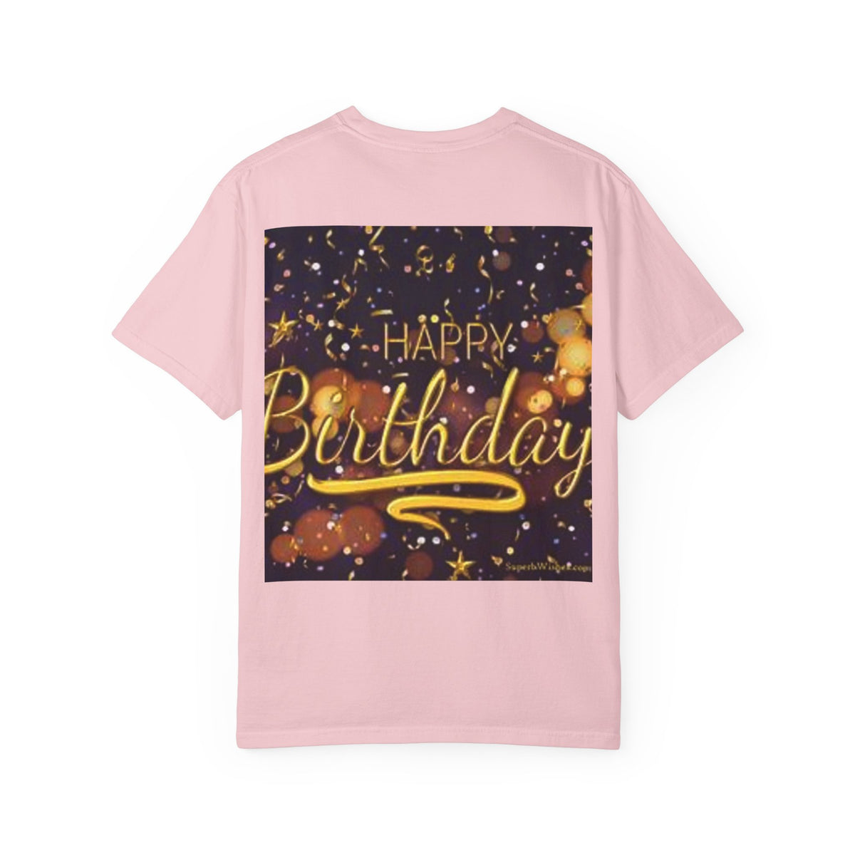 Birthday T-Shirt — Gold Confetti "Happy Birthday" Tee