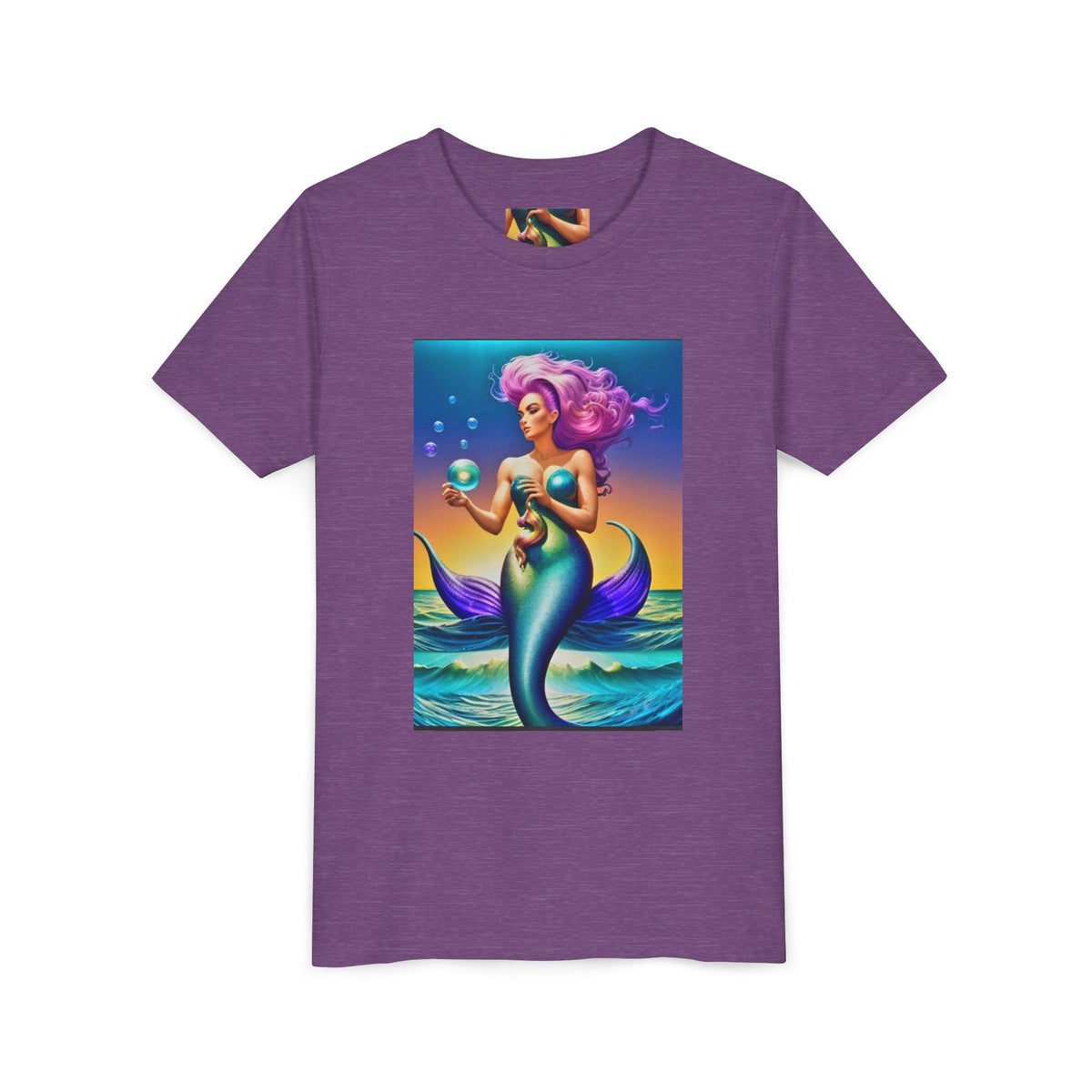 Youth Mermaid Tee — Colorful Fantasy Mermaid Graphic Shirt for Kids