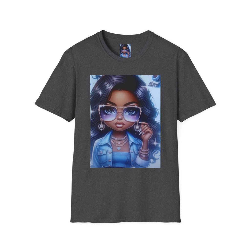 Afro Chic Graphic Tee — Girl with Sunglasses Illustration