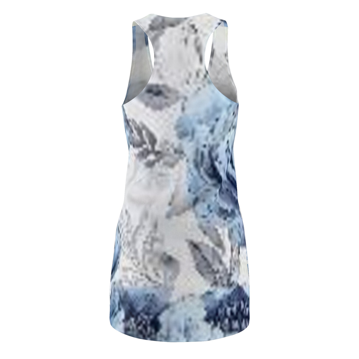 Blue Watercolor Floral Racerback Dress