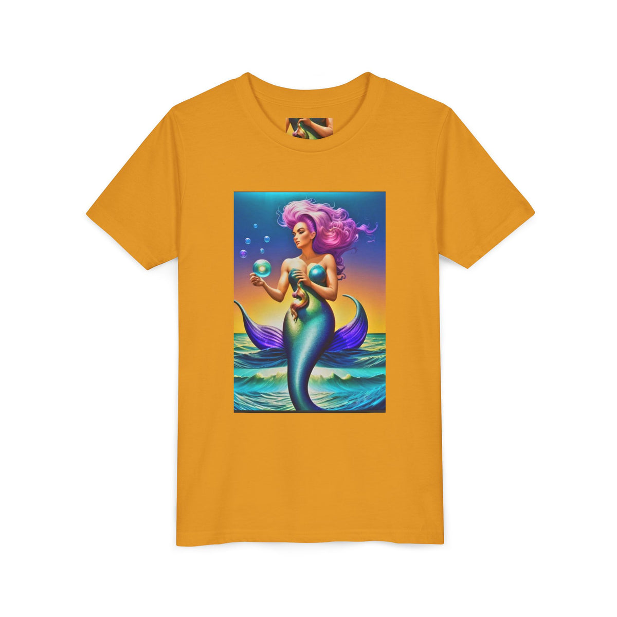 Youth Mermaid Tee — Colorful Fantasy Mermaid Graphic Shirt for Kids