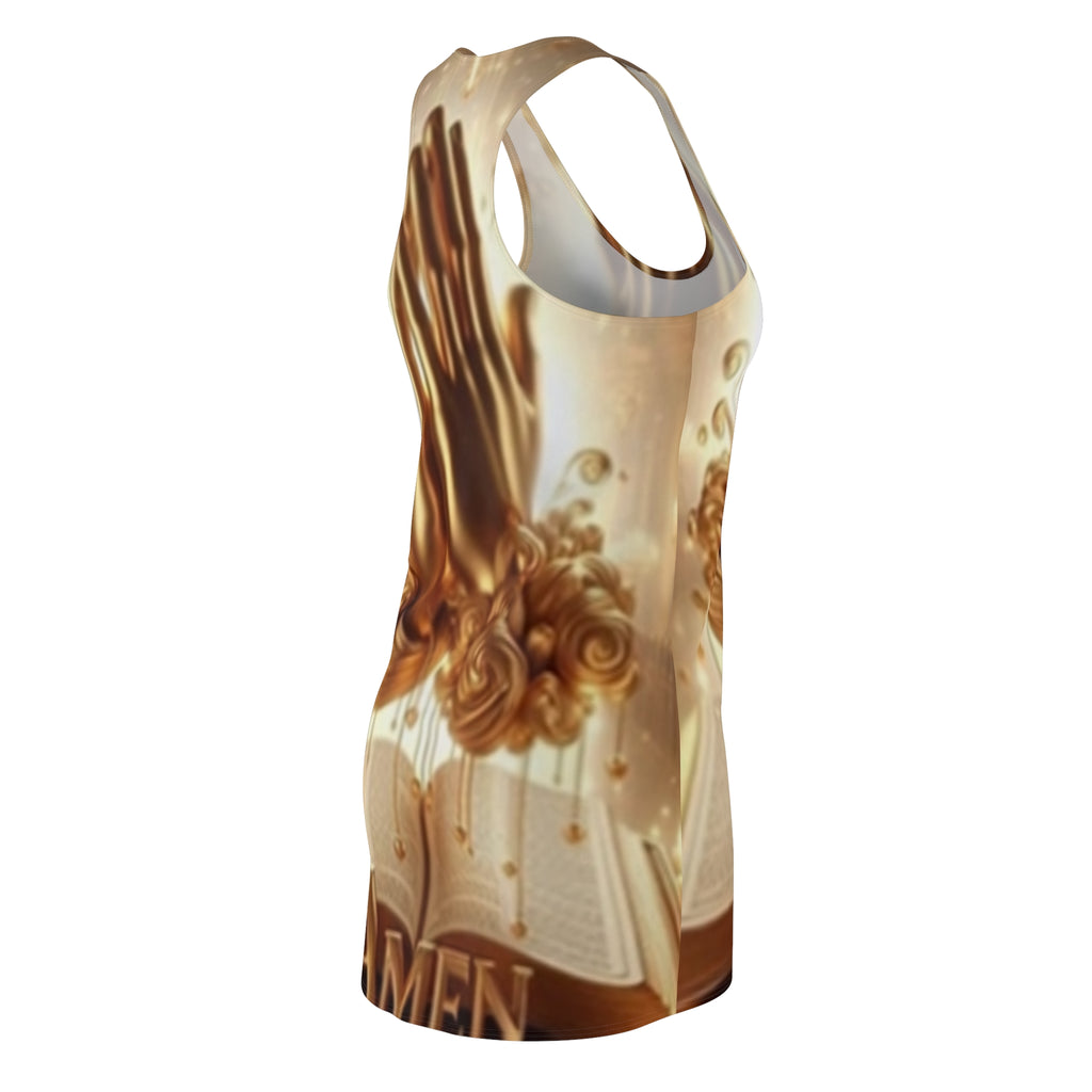 Prayer Hands Racerback Dress — 'Amen' Religious All-Over Print