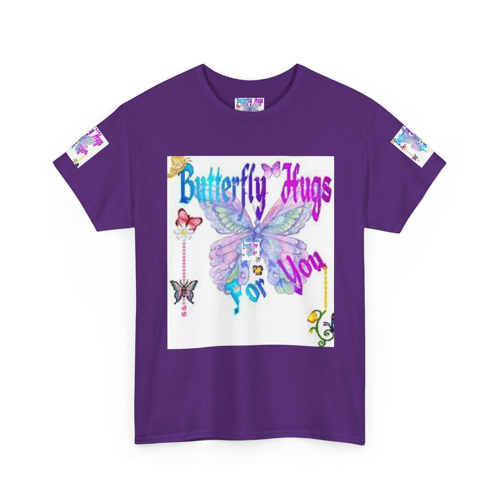 Butterfly Hugs Tee — Pastel Butterfly Graphic Shirt with "Butterfly Hugs For You"