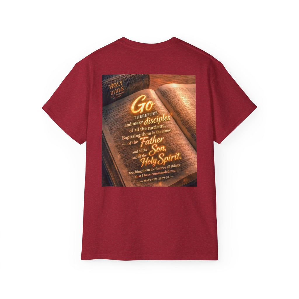 Christian Bible Verse T-Shirt — "Go...make disciples" Inspirational Faith Tee