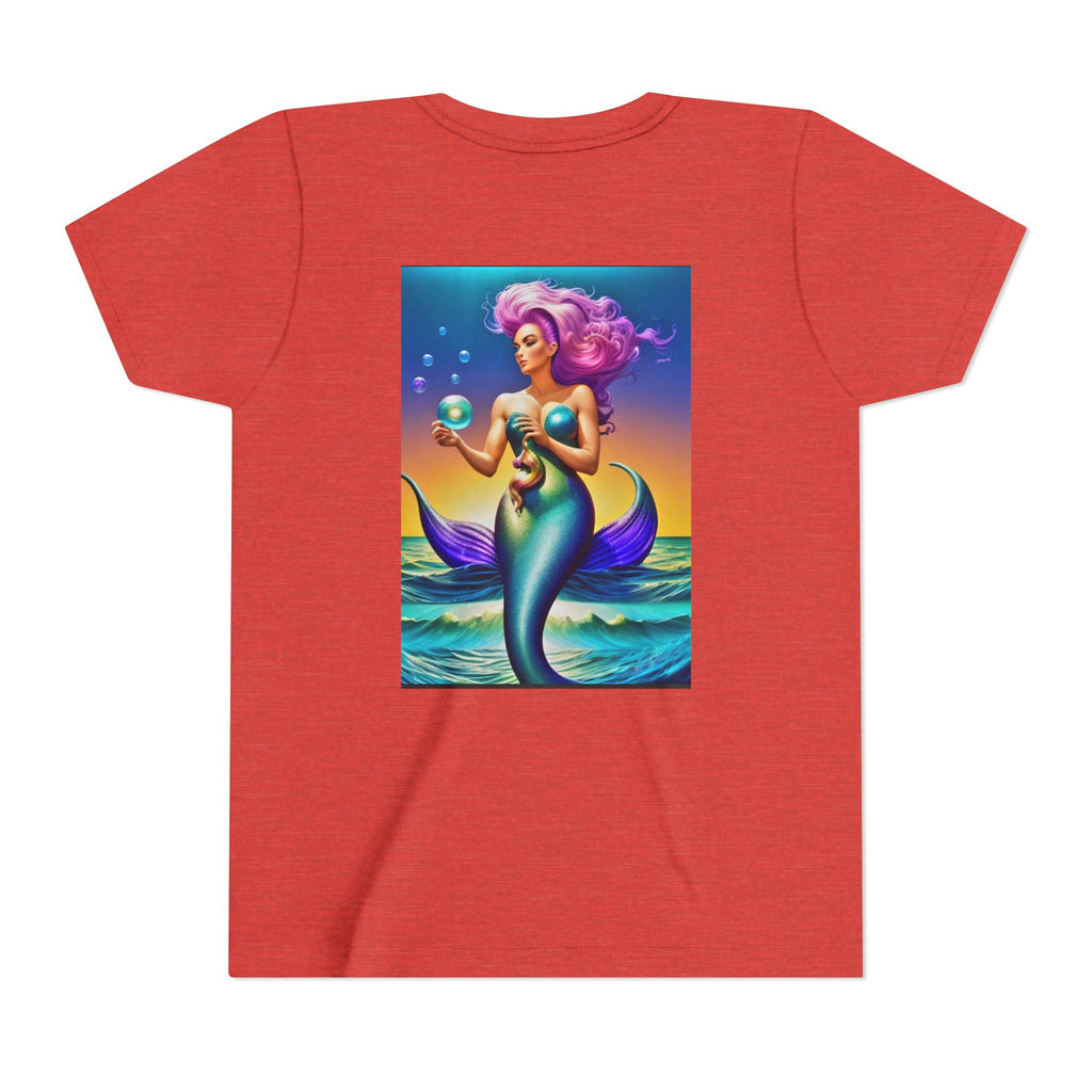 Youth Mermaid Tee — Colorful Fantasy Mermaid Graphic Shirt for Kids