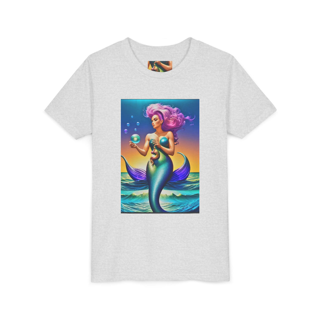 Youth Mermaid Tee — Colorful Fantasy Mermaid Graphic Shirt for Kids