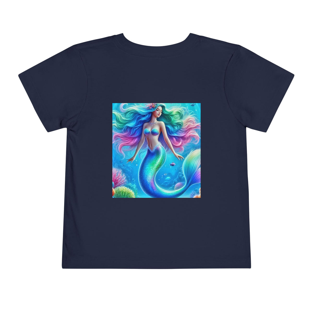 Toddler Mermaid Tee — Colorful Rainbow Sea Princess Short Sleeve Shirt