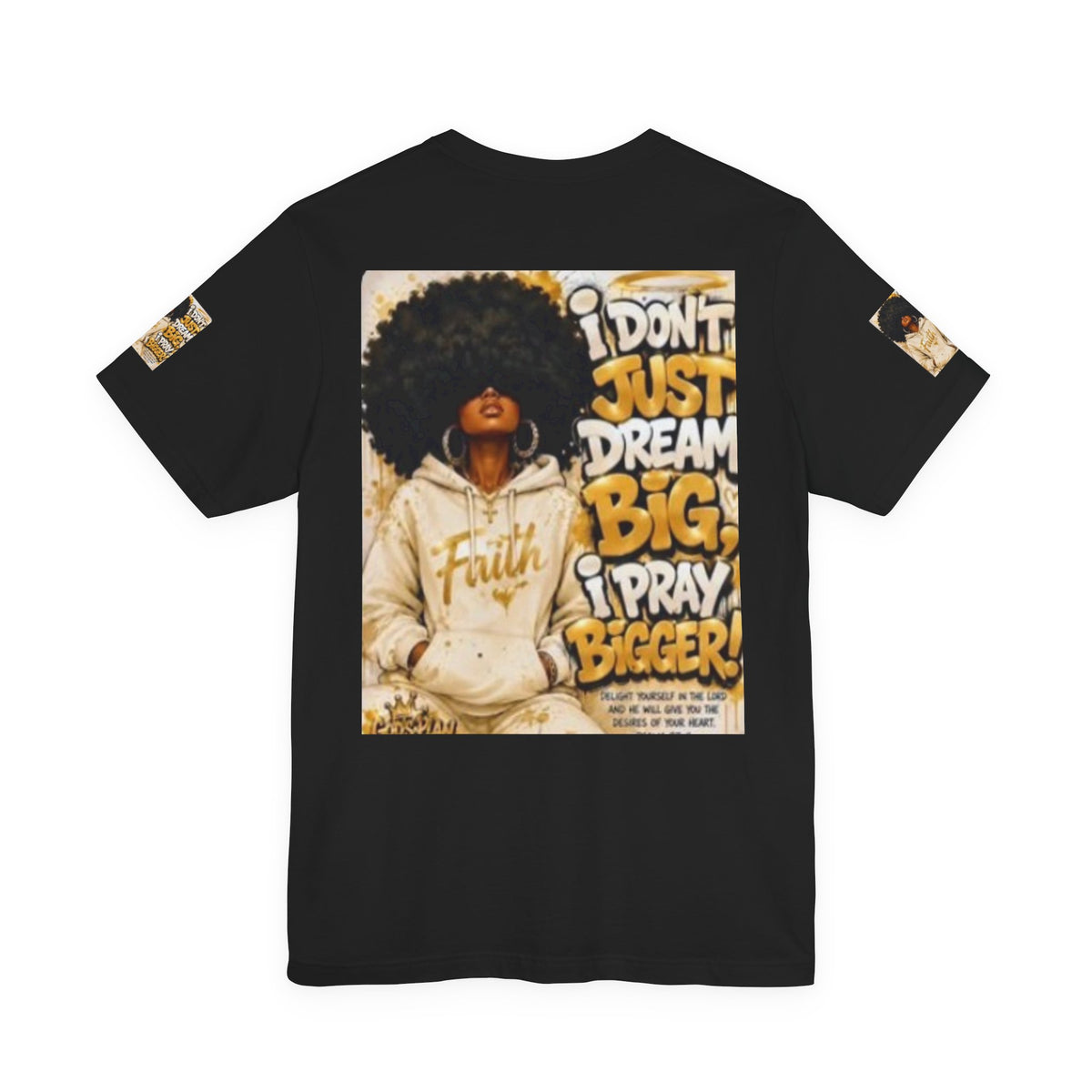 Faith Hoodie Tee — "I Don’t Just Dream Big, I Pray Bigger" Inspirational Graphic T-Shirt