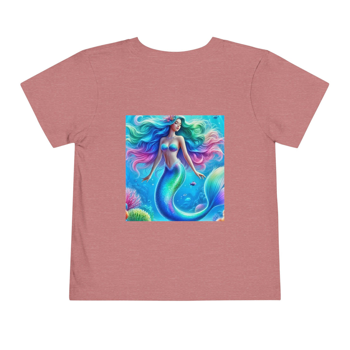 Toddler Mermaid Tee — Colorful Rainbow Sea Princess Short Sleeve Shirt