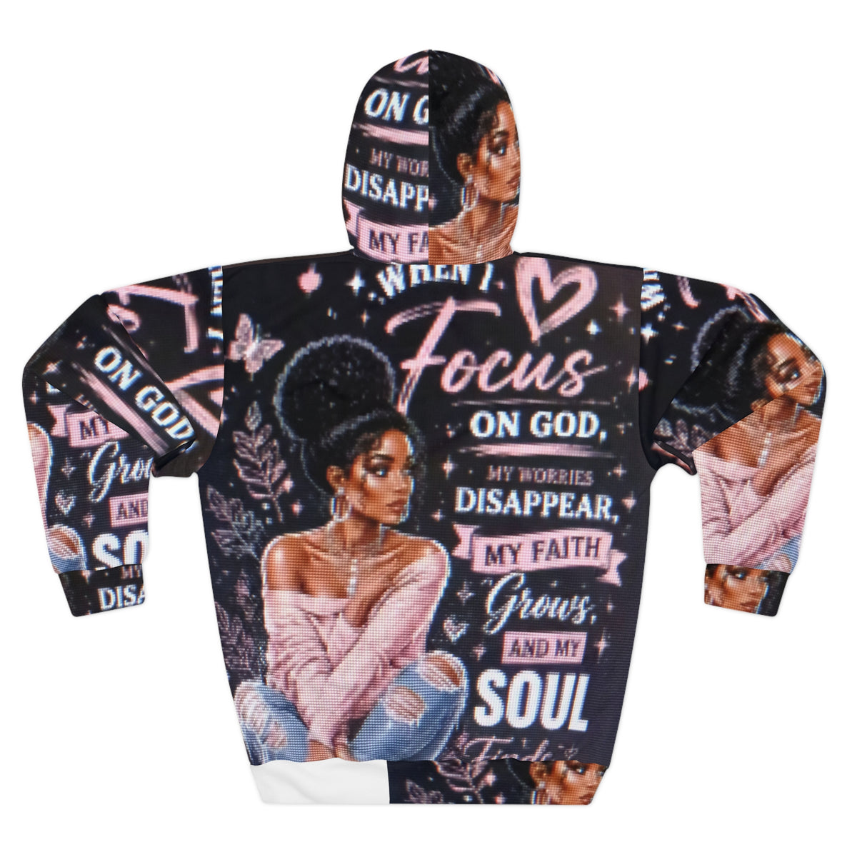 Faith Focus Hoodie — "Focus on God" Inspirational All-Over Print Pullover