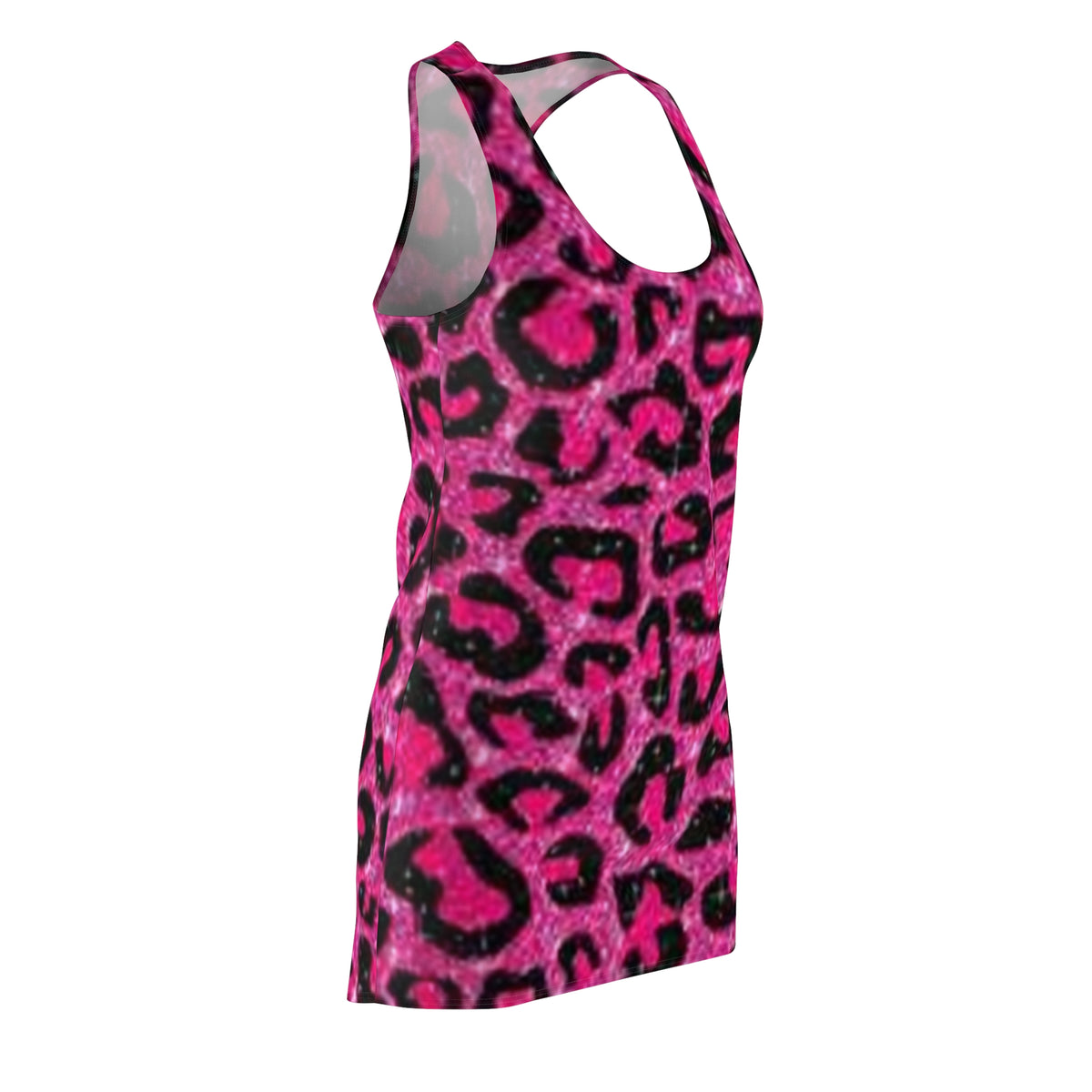 Pink Glitter Leopard Racerback Dress