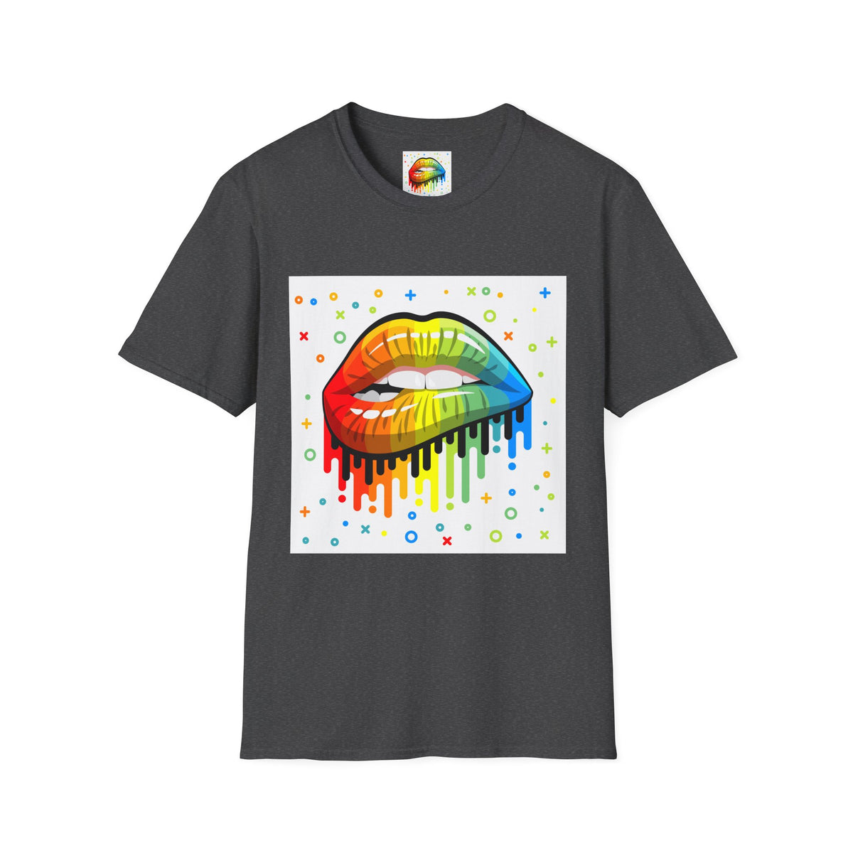 Rainbow Drip Lips T-Shirt — Pride LGBTQ+ Colorful Lip Graphic Tee