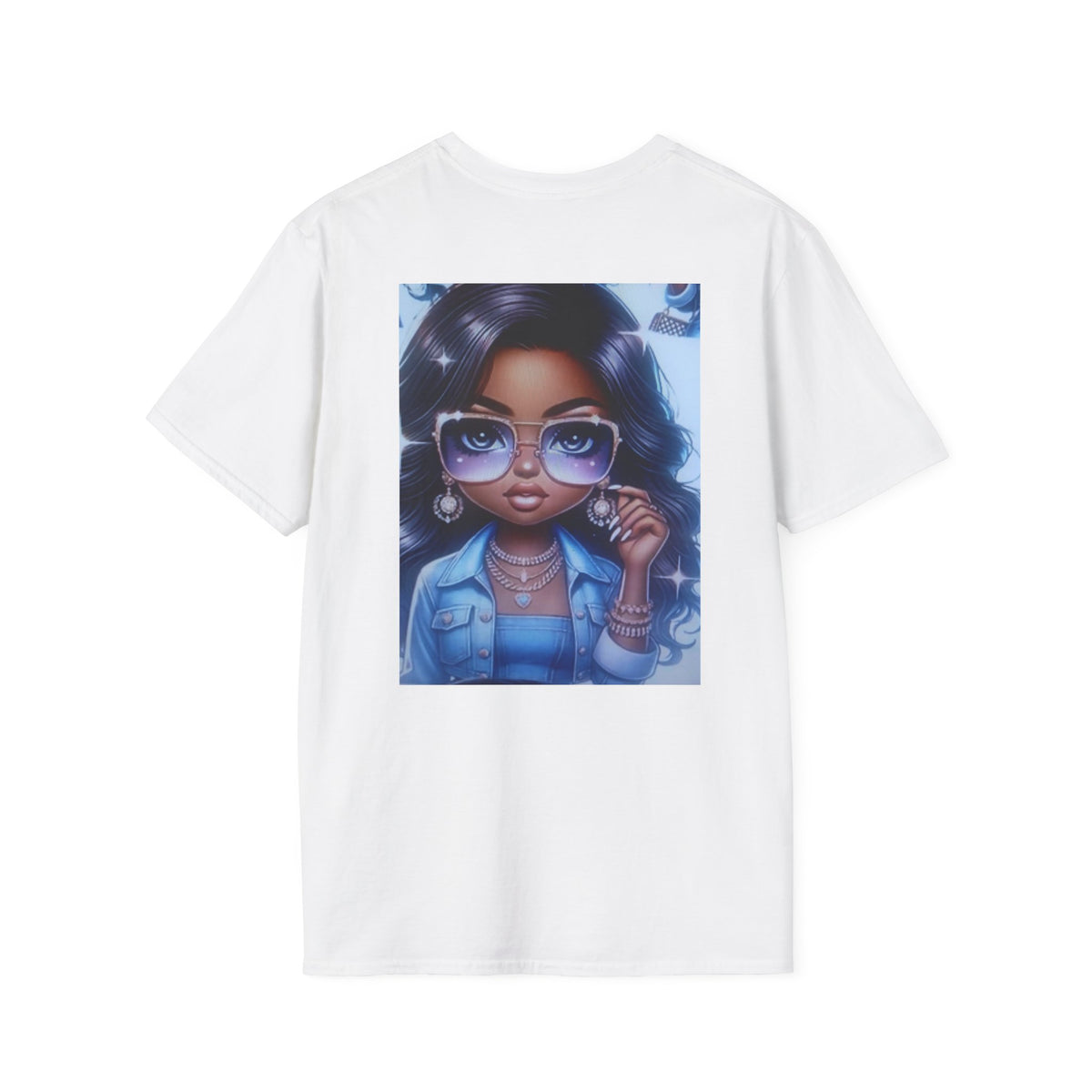 Afro Chic Graphic Tee — Girl with Sunglasses Illustration