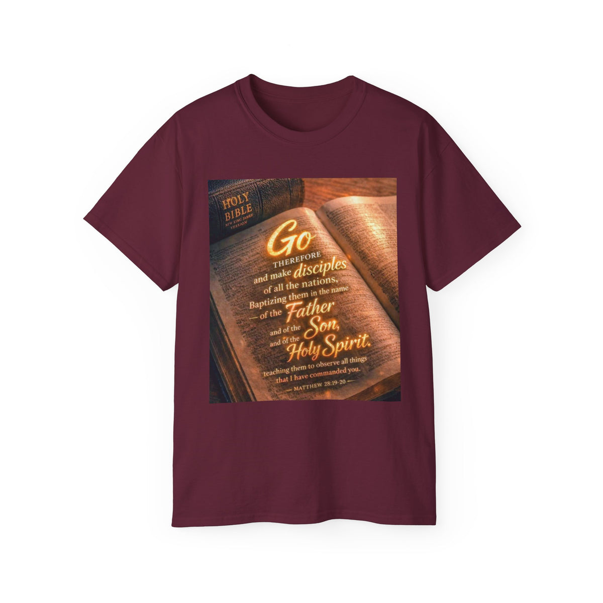 Christian Bible Verse T-Shirt — "Go...make disciples" Inspirational Faith Tee