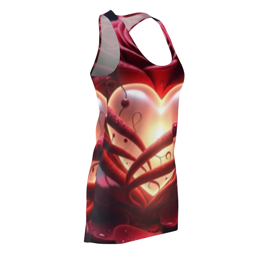 Heart Rose Racerback Dress - Valentine’s All-Over Print