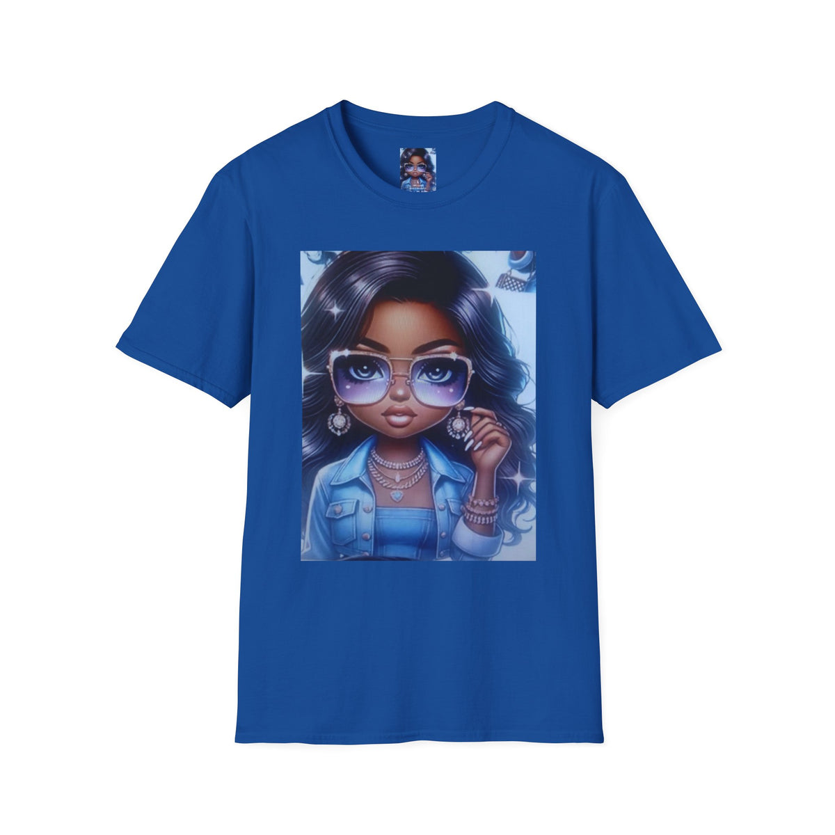 Afro Chic Graphic Tee — Girl with Sunglasses Illustration