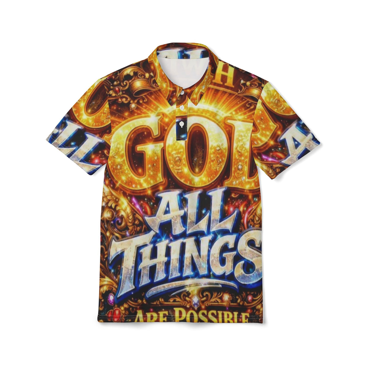 Inspirational 'God All Things Are Possible' Polo