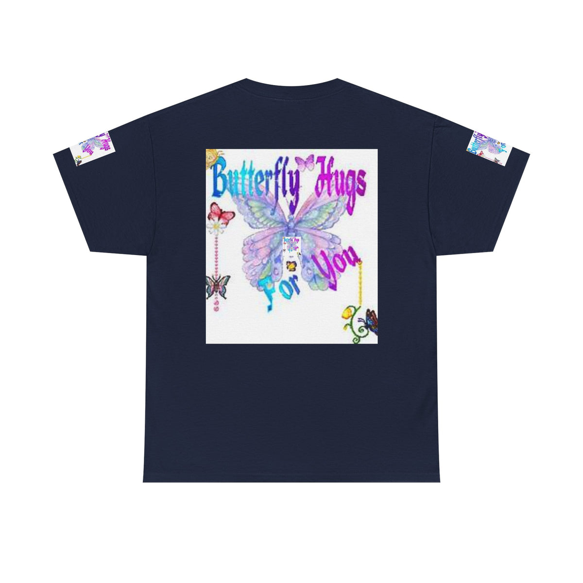 Butterfly Hugs Tee — Pastel Butterfly Graphic Shirt with "Butterfly Hugs For You"
