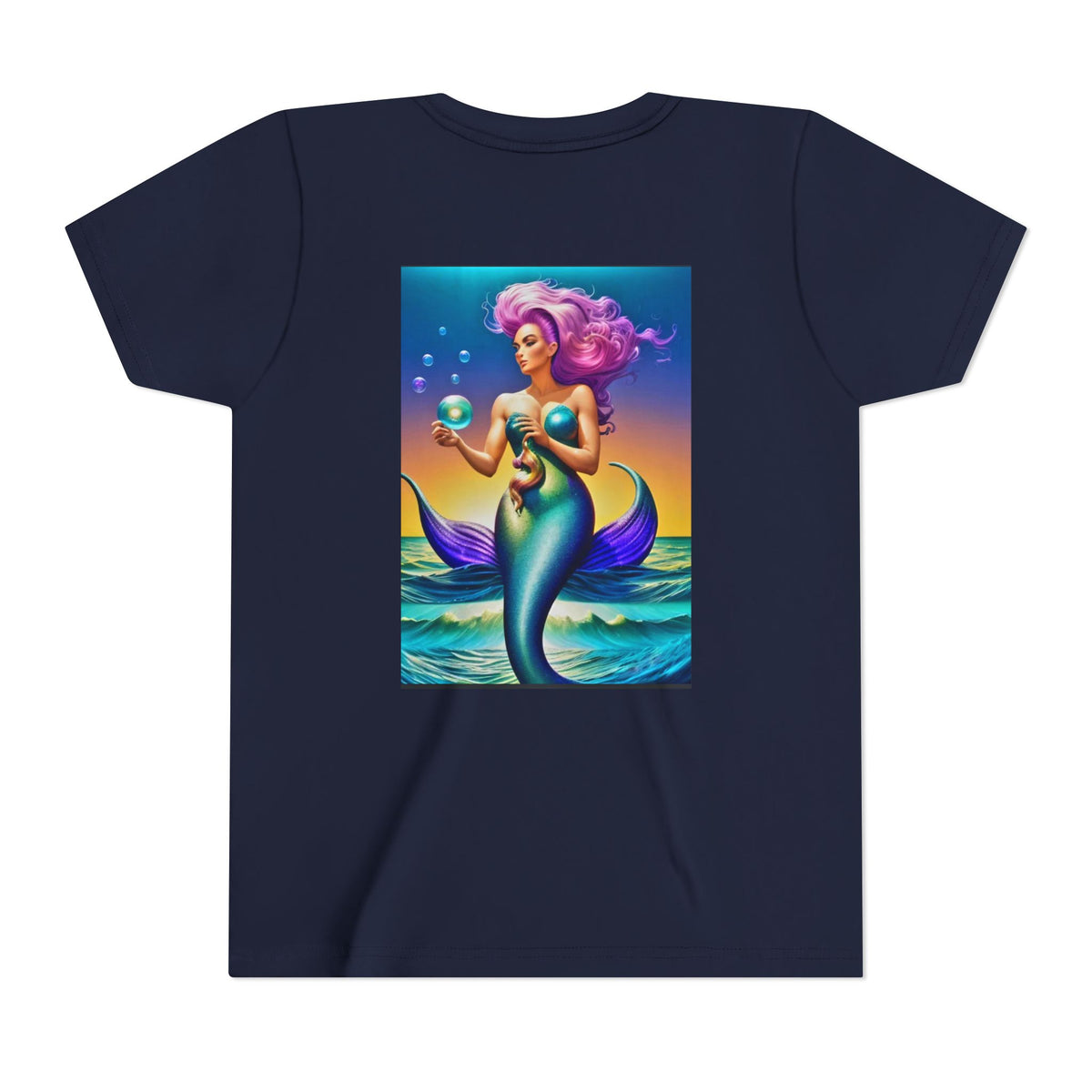 Youth Mermaid Tee — Colorful Fantasy Mermaid Graphic Shirt for Kids