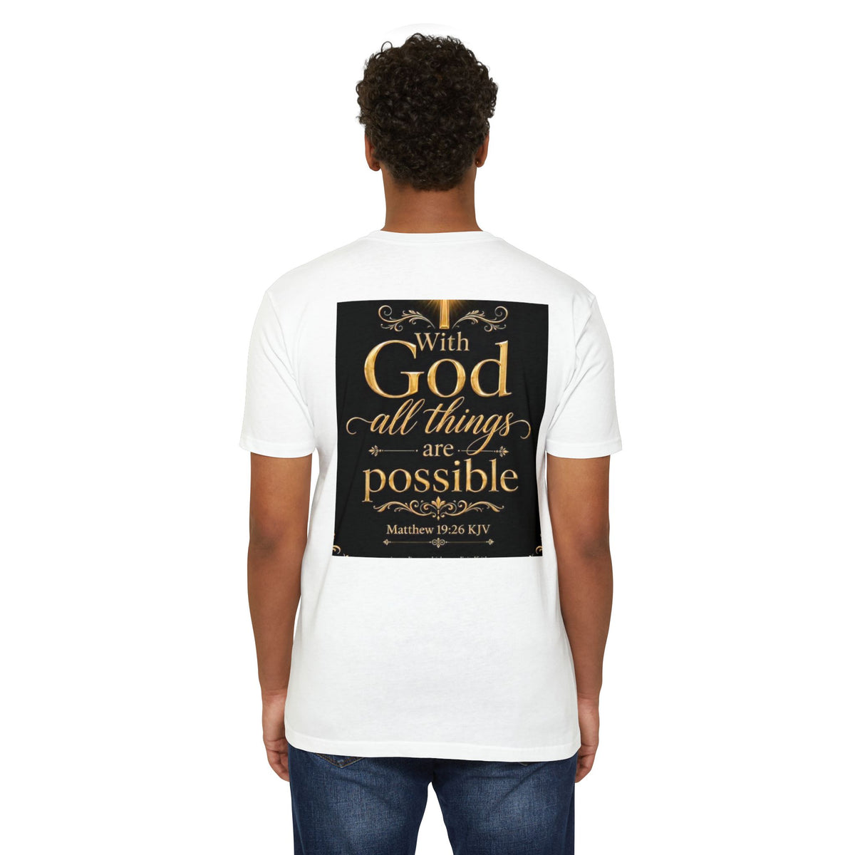 Christian T-Shirt — "With God All Things Are Possible" (Matthew 19:26) Inspirational Faith Tee