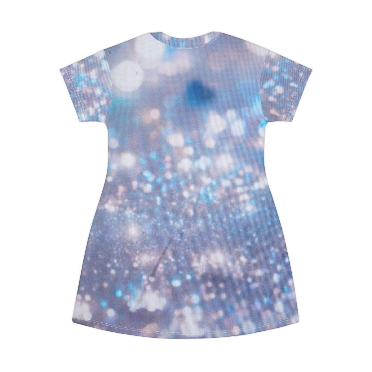 Blue Bokeh T‑Shirt Dress — Sparkling Light All-Over Print