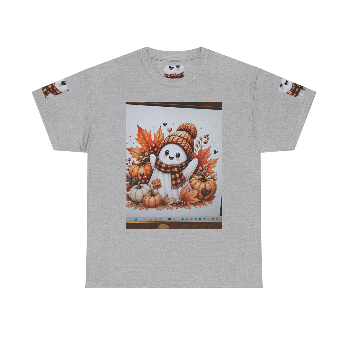 Autumn Snowman Tee — Cute Fall Pumpkin & Leaves Graphic Shirt
