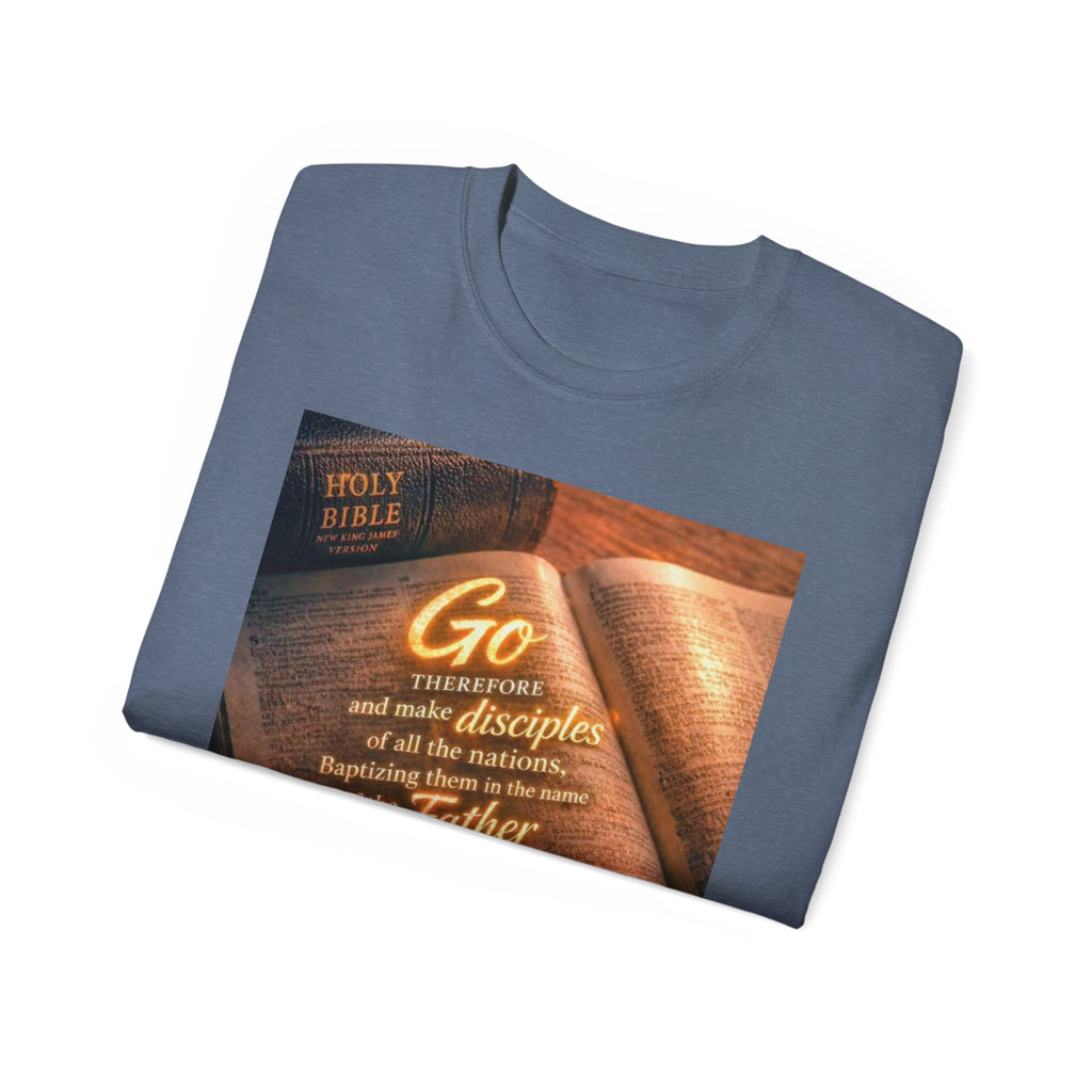 Christian Bible Verse T-Shirt — "Go...make disciples" Inspirational Faith Tee
