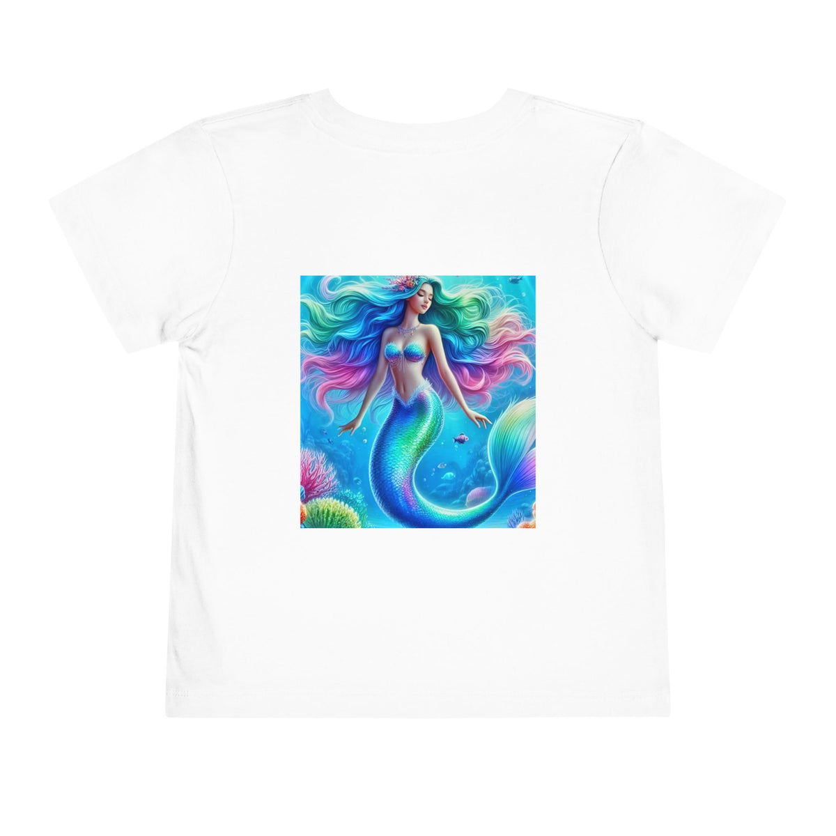 Toddler Mermaid Tee — Colorful Rainbow Sea Princess Short Sleeve Shirt