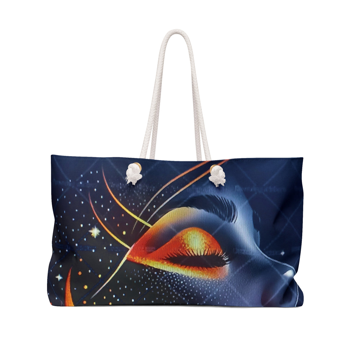 Cosmic Dream Weekender Bag — Starry Night Face Art Travel Tote