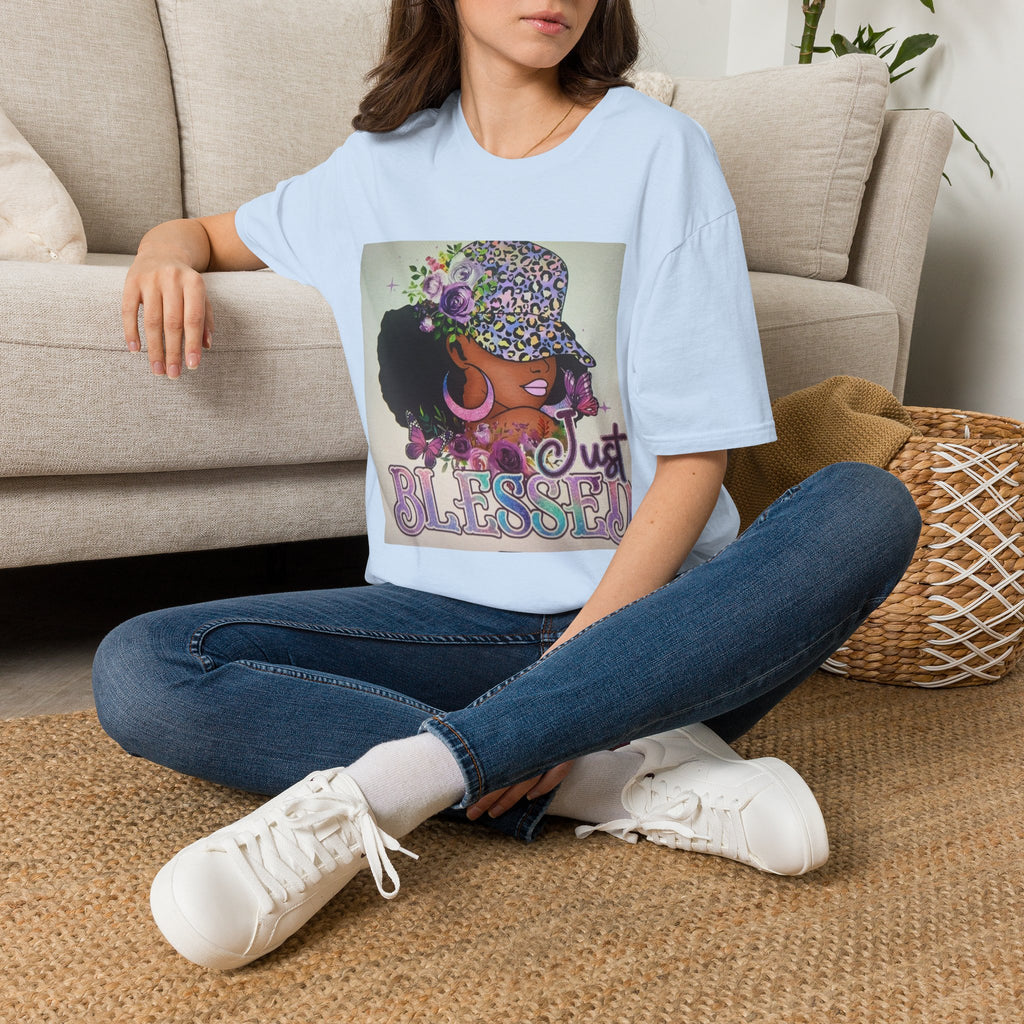 Just Blessed Afro Floral Tee
