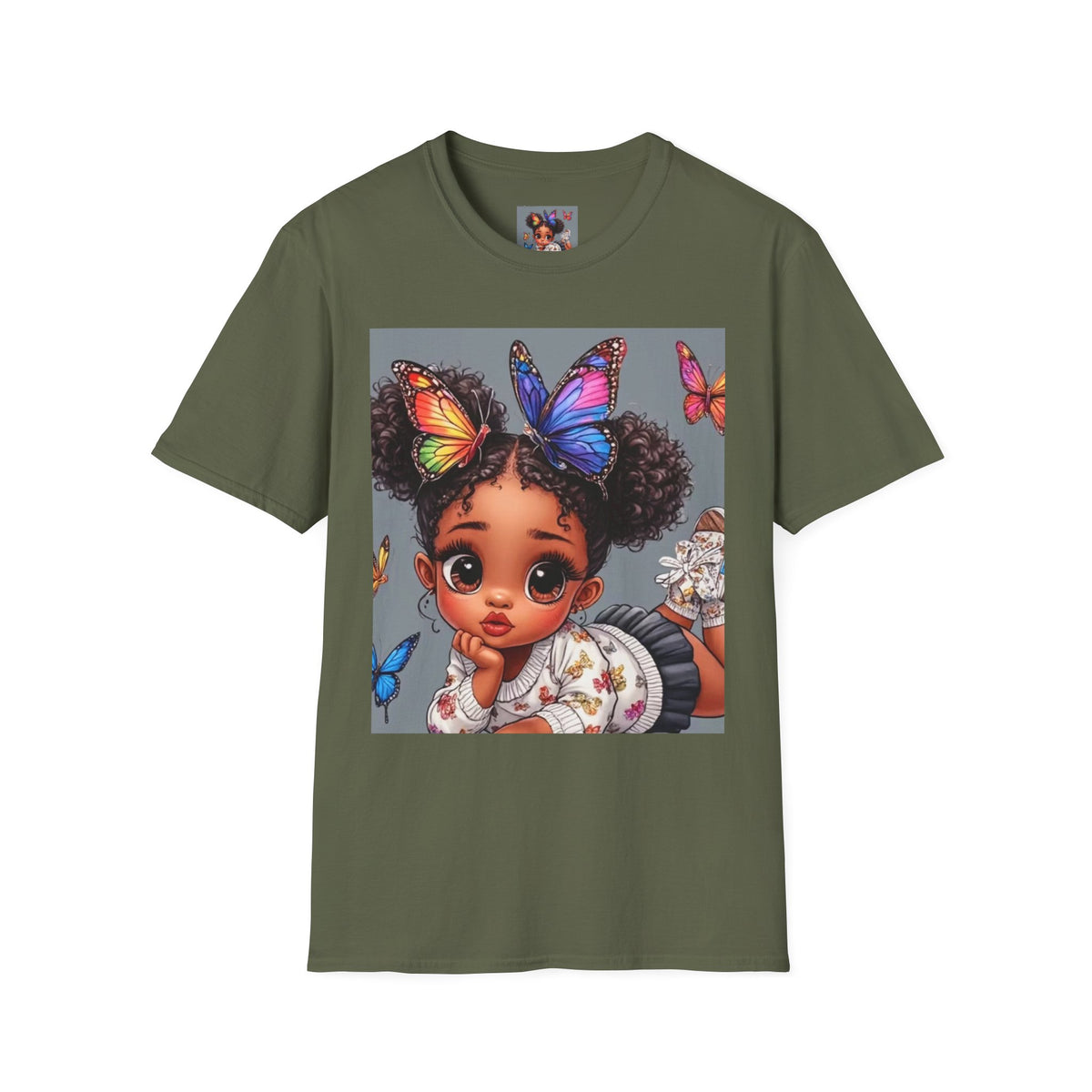 Butterfly Crown T‑Shirt — Cute Little Girl Illustration Tee