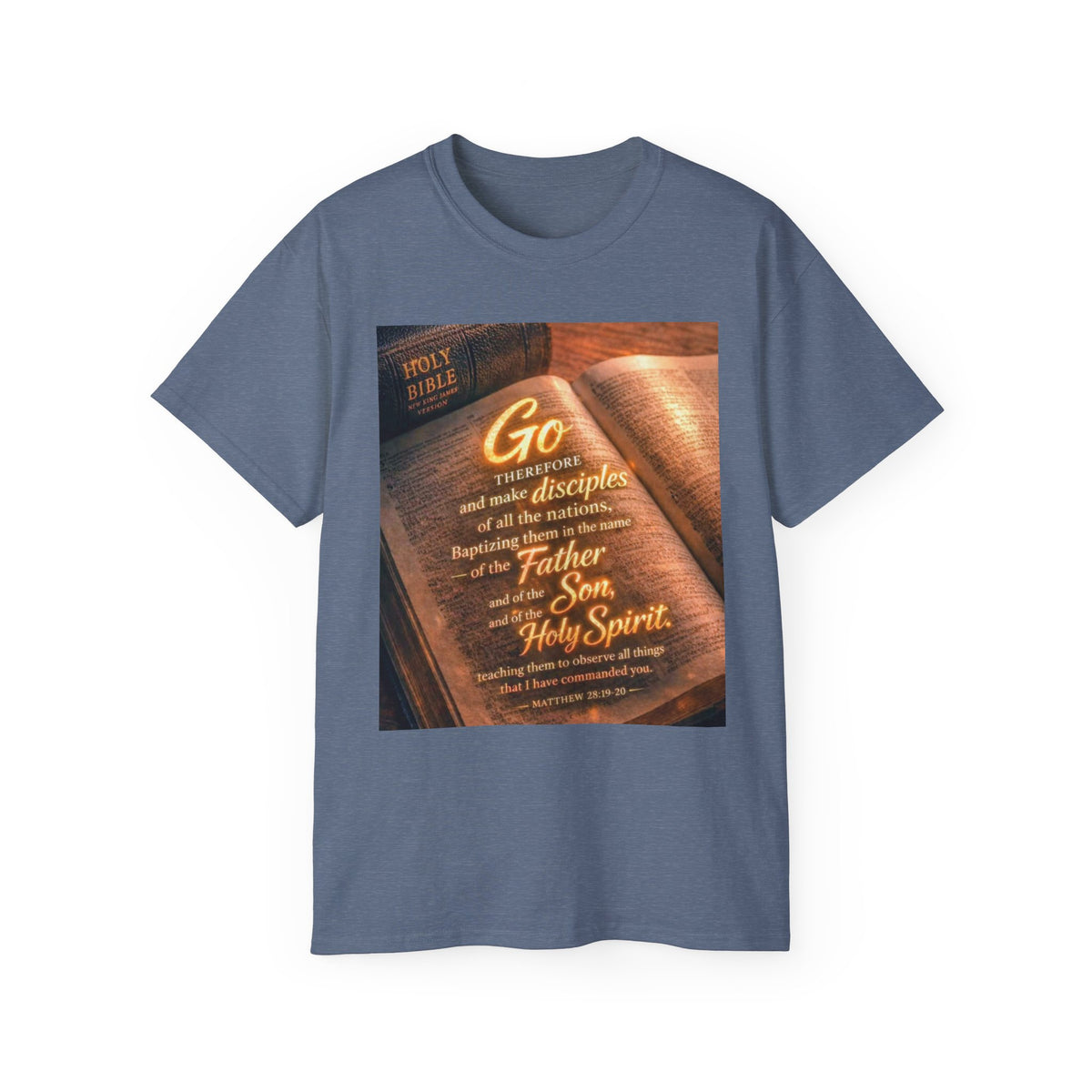 Christian Bible Verse T-Shirt — "Go...make disciples" Inspirational Faith Tee