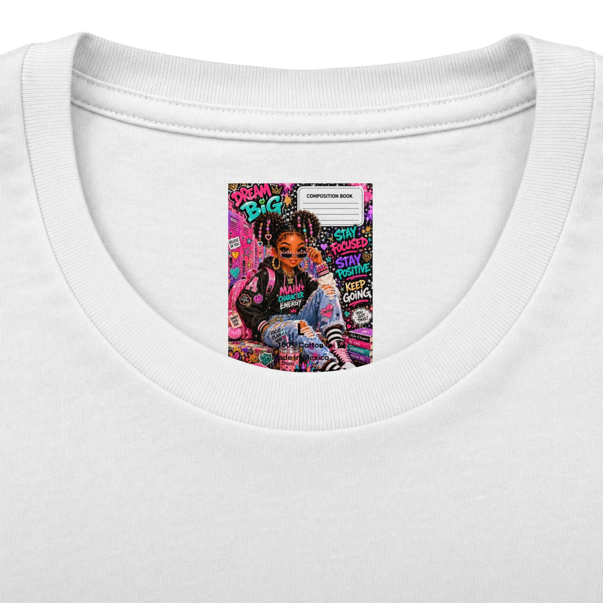 Dream Big Graphic Tee — Motivational Girl Street Art T-Shirt