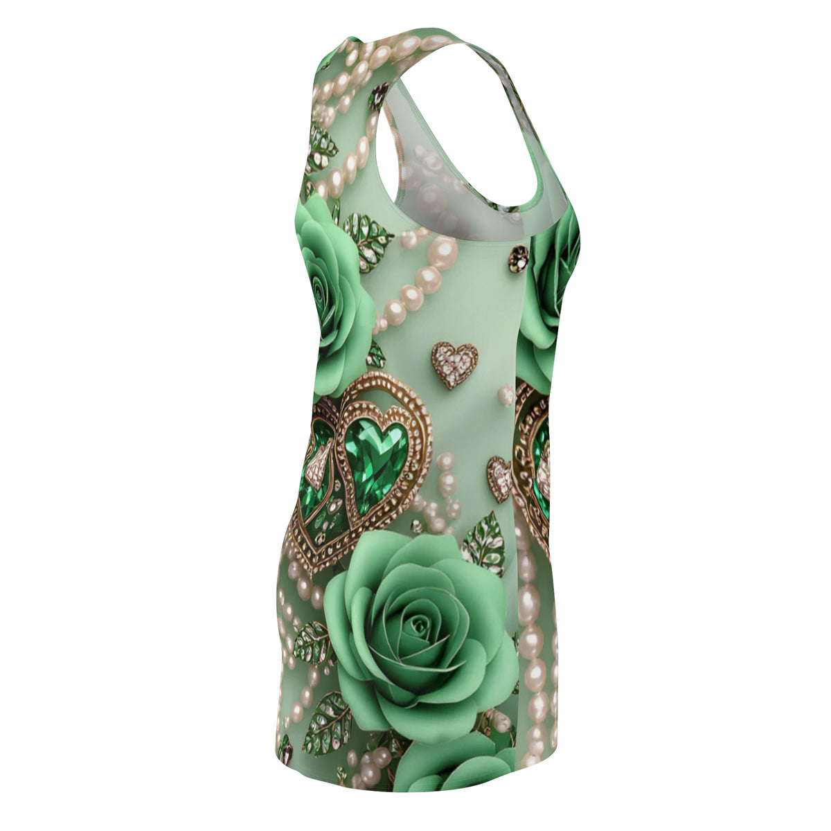 Racerback Dress — Emerald Rose Jewel Print