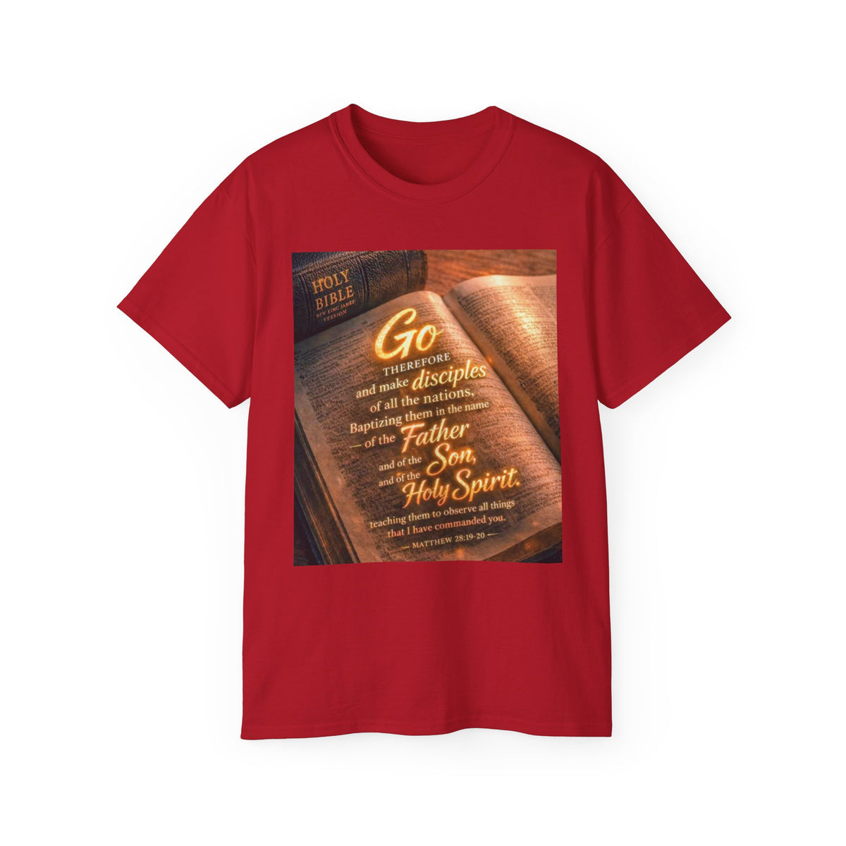 Christian Bible Verse T-Shirt — "Go...make disciples" Inspirational Faith Tee