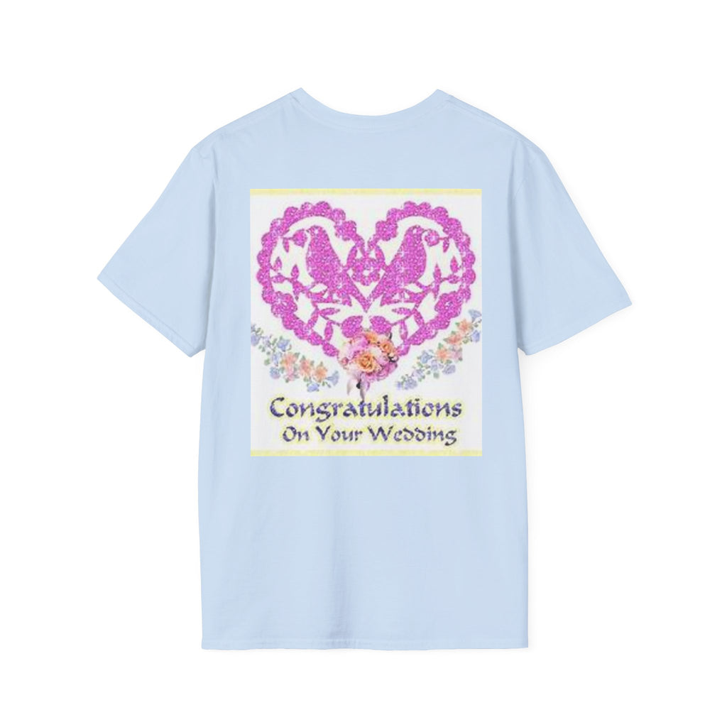 Wedding Congratulations T-Shirt — Pink Glitter Heart Design
